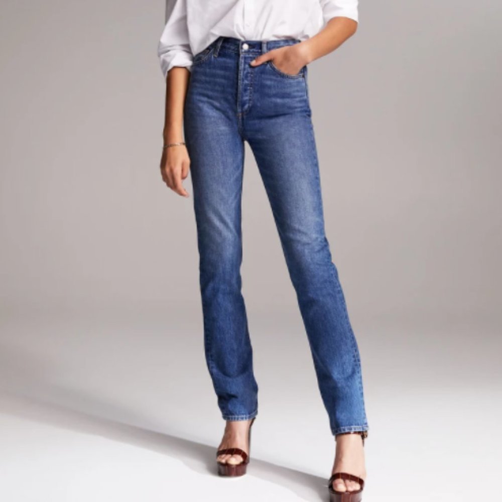 DENIM Forum Nina Stovepipe Jeans Blue 26 Straight